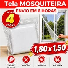 Tela Mosquiteira GRANDE Janela Ajustável 1,80Mx1,50M Anti Insetos Dengue Mosquito