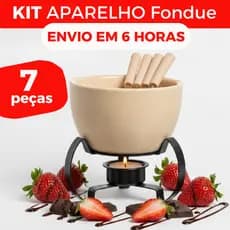 Aparelho Conjunto De Fondue Cerâmica Kit Completo 7 Peças Com Garfos Para Queijo E Chocolate