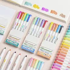 5 Pçs / Conjunto Marcadors Material Arte Caneta Marcador Zebra Mildliner Caneta Marcador