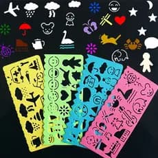 4 Peças/Conjunto Régua Multifuncional Com Variedade De Variedades/Criativo/Material Escolar De Pintura Para Prática