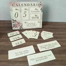 Calendário Permanente de Mesa Decorativo com Frases Motivacionais Reutilizável Infinito Pérpetuo