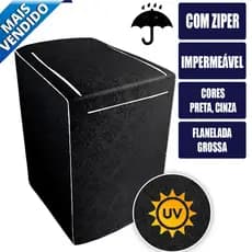 Capa para Maquina de Lavar com Ziper 10, 11, 12, 13, 14, 15, 16, 17, 18kg Electrolux Brastemp Consul