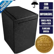 Capa para Máquina de Lavar Roupas Brastemp 16, 17 e 18kg Com Ziper Impermeável Korino Forrado Premiu