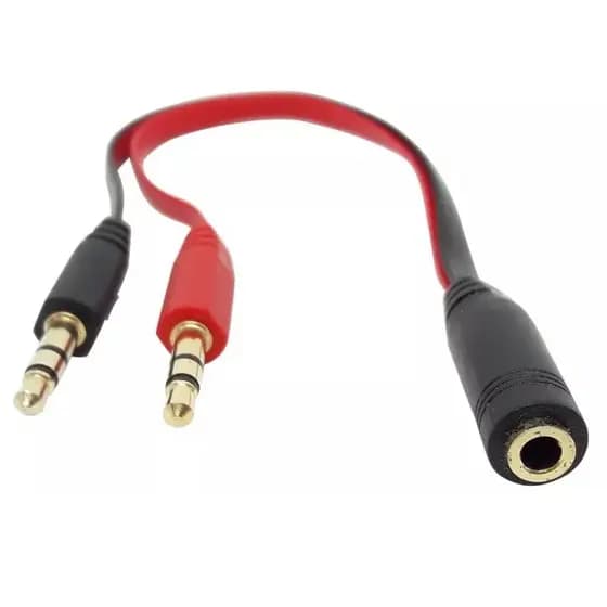 Cabo Adaptador Headset P3 Femea Para P2 Microfone E Audio