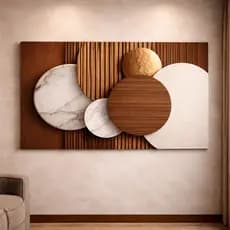 Quadro Decorativo Design Circular Clean Terracota Marrom E Bege Elegante Decoração Sala Hall Quarto