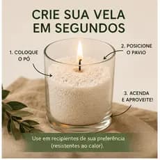 vela em pó/ cera vegana cristal/ 50 gramas/ óleo essencial