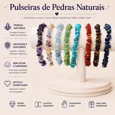 Pulseiras de Pedras Naturais Cascalho | Tamanhos P, M, G e GG