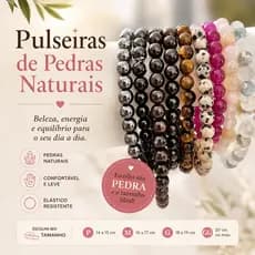 Pulseiras de Pedras Naturais Esfera 6 mm | Tamanhos P, M, G e GG