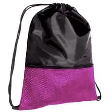 Mochila de saco com bolso frontal em tela reforçada rosa