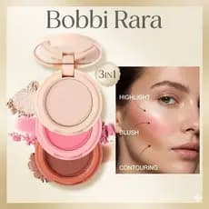Paleta Facial 3 em 1 Com Espelho Blush -Iluminador - Contorno Bobbi Rara
