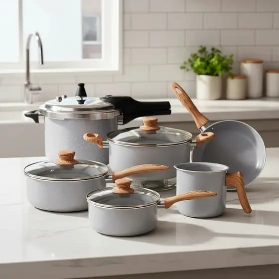 Conjunto Panelas Brinox Ceramic Life Easy 8 Peças Com Indução Cinza