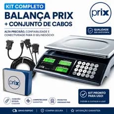 Kit Balança 32kg Prix 3 Fit Toledo C/Bateria e Lacre + Kit Cabos Original Toledo