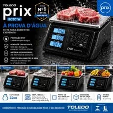 Balança Toledo Prix Splash 32kg À Prova D’Água C/ Bateria 800 horas