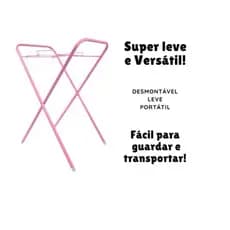 Suporte para Banheira Infantil Pet Compacto e Desmontável Colorido Aço