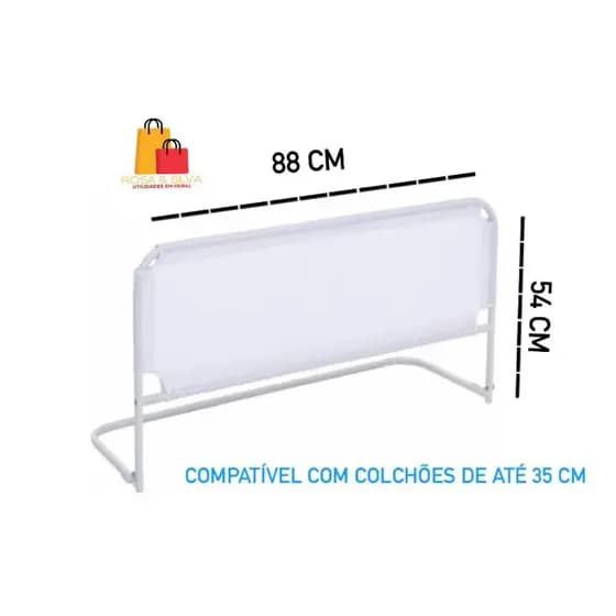 Grade de Cama Branca Infantil Grade de Segurança e Proteção Pequena ou Grande Branca