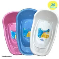 Banheira Bebê 20 litros com porta sabonete infantil