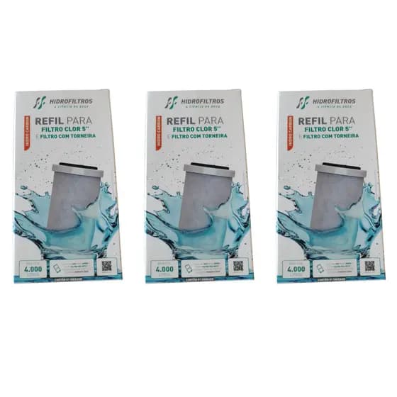 Kit 03 Un Refil Origin P/filtros Hidrofiltros Pou 5 80l/h