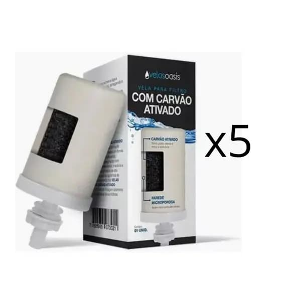 Kit 05 Un Vela Original Oasis Carvão Ativado Dupla Ação