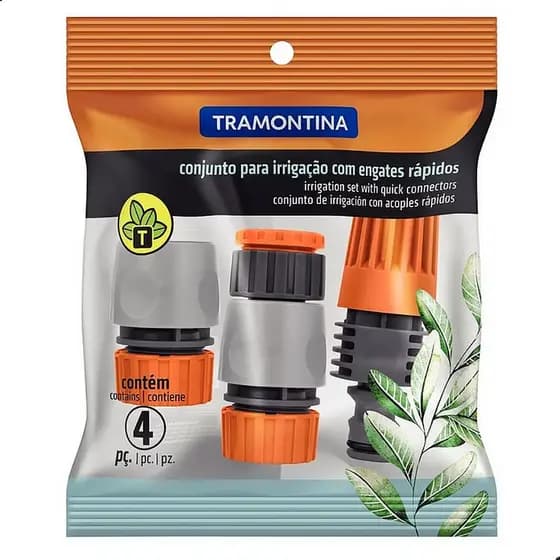 Kit Conjunto Esguicho Bico Engate Rápido Mangueira 4 Peças Tramontina