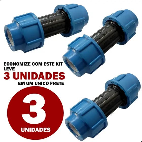 UNIÃO LUVA EMENDA PP P/ PEAD MANGUEIRA 20MM -  Compressão P/ Cavalete Rm Pvc Kit