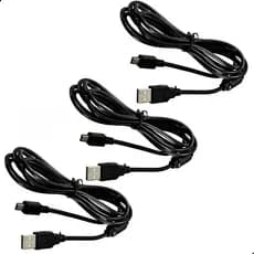 KIT 3 Cabo Usb V3 Carregador carregar Controle Ps3 Com Filtro - 1.80 Metros