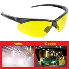 Óculos Para Direção Noturna Moto e Ciclismo Ameniza Faróis Contrários Esportivo Design Corta Vento + Capa De Proteção