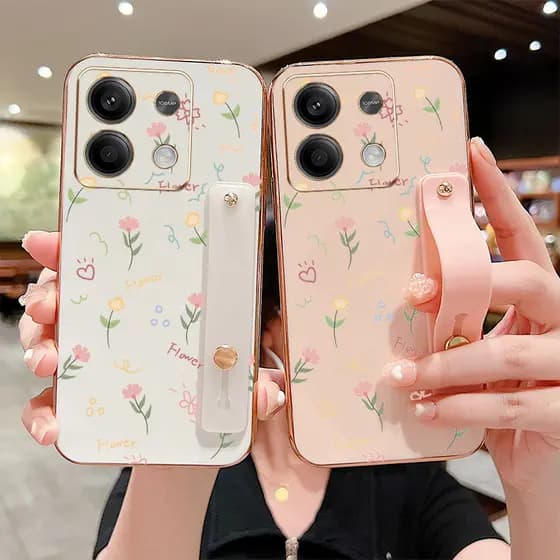 Invólucro Xiaomi Redmi Note 13 Pro 4G 5G 13R Plus 5G Poco M6 X6 F6 X6 Neo 5G K70E K70 Tela Cheia Flor Alça De Pulso Supo