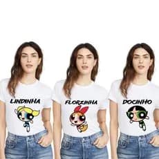 Kit 3 Camisetas Baby Look femininas Meninas Super Poderosas