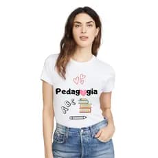 Camiseta Feminina Baby Look Pedagogia profissao estampa