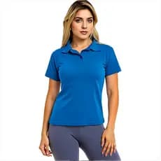 Kit 3 Polos Camisa Feminina Piquet Para Uniforme Sem Estampa Lisa Gola Polo