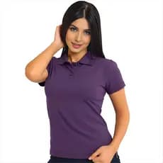 Camisa Polo Piquet  Feminina Babylook Básica Colorida Gola