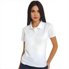 Camisa Polo Feminina Babylook Básica Piquet Piquê Varia Cores
