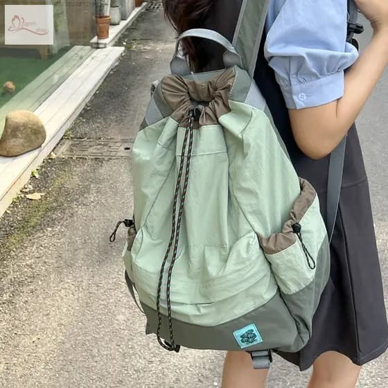 Mochila Leve Com Cordão-Grande Capacidade Para Viagens Esportivas Ao Ar Livre