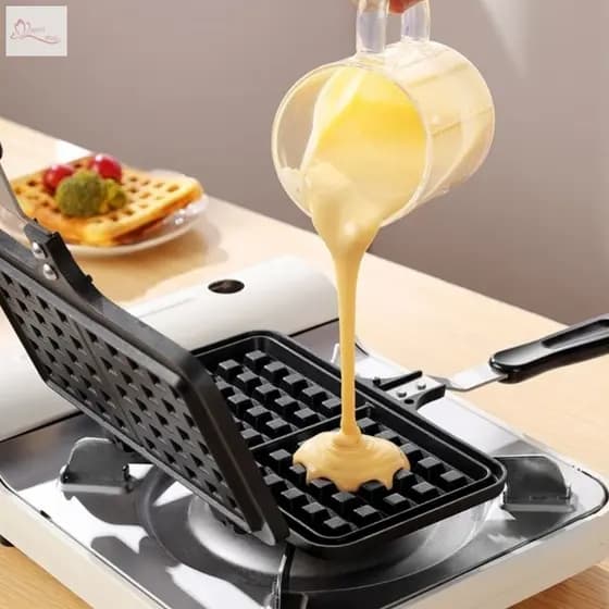 Máquina De Waffle Dupla Em Formato De Coração-Ferramenta De Cozinha Para Sanduíche Antiaderente Café Da Manhã