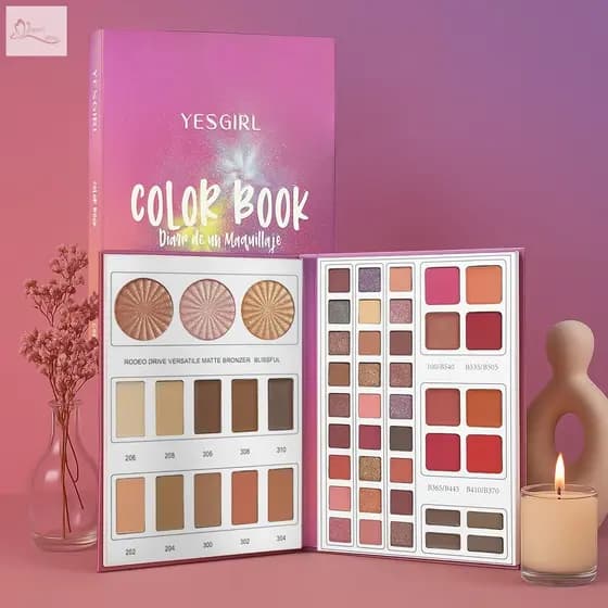 Paleta Multifuncional De Sombras Para Os Olhos-Brilho Labial Iluminador E Contorno Maquiagem Facial