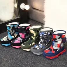 2025 Novas Botas De Neve Escovadas Antiderrapantes De Sola Grossa Para Crianças De Inverno
