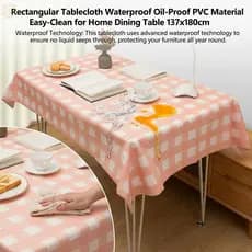 Toalha De Mesa Retangular De PVC Impermeável-À Prova De Óleo E Fácil De Limpar Para De Jantar 137x180cm