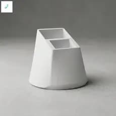Caixa Organizadora De Controle Remoto Impressa Em 3D Compartimentos Duplos Suporte Geométrico Preto Fosco Para TV AC Med