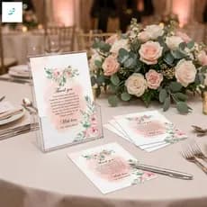 Cartões De Mesa De Casamento Florais 10x15cm Lugar Graváveis Notas De Agradecimento 50 Unidades