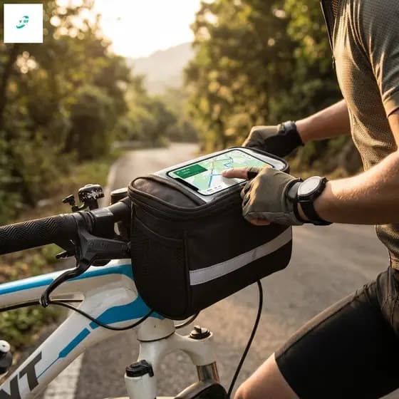 Guiador De Bicicleta À Prova D'água Bolsa Telefone Com Tela Sensível Ao Toque Caso Organizador De Armazenamento De Cicli