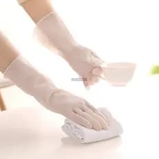 Luvas Macias Impermeáveis De PVC-Proteção Espessa Para As Mãos Limpeza De Cozinha