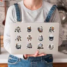 50 Unidades Adesivos De Astronauta PET À Prova D'água Para Copo Bagagem Skate Laptop Faça Você Mesmo