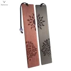 Marcador De Madeira Estilo Chinês-Presente Criativo Com Design De Árvore E Sol Para Leitores