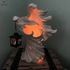 Lanterna Hellbringer Lâmpada Portátil Com Botão Bateria Acende Decoração Diferentes Formatos De Alça Para Festa De Hallo