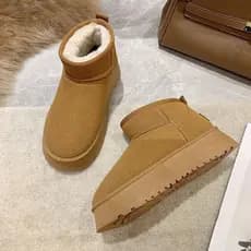 Botas De Neve Femininas Inverno 2025 Nova Sola Grossa Mais Veludo Grosso Pele Quente Sapatos De Algodão Integrados