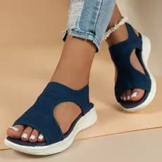 Sapatos Casuais Esportivos De Tamanho Grande Para Mulheres , Sandálias De Manga casual Com Cabeça De Peixe , Salto Baixo
