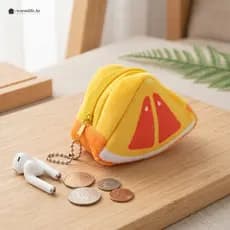 Bolsa De Moedas De Frutas E Vegetais De Pelúcia Fofa Mini Com Zíper Para Fones De Ouvido Itens Pequenos Presente