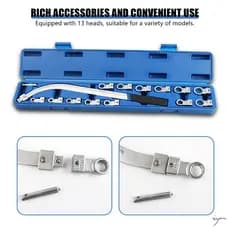 Ferramenta De Chave De Correia Serpentina Ajustável Com Adaptadores De Acionamento E10-E18 Para Reparo De Motor De Carro