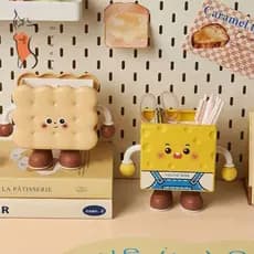 Porta-Canetas De Comida Bonito Dos Desenhos Animados-Caixa Criativa De Armazenamento De Biscoitos Para Mesa Infantil