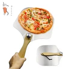 Liga De Alumínio Pizza Casca Paddle Alça Dobrável Ferramenta De Cozimento Para Forno Pão Pastelaria